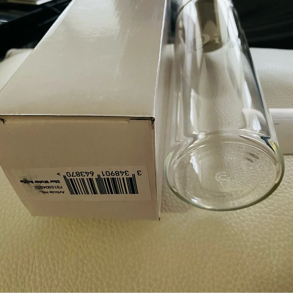 Dior Transparent Glass Bottle with Silver Lid
